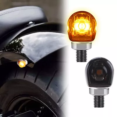 2X Smoke LED Mini Motorcycle Turn Signals Amber Blinker Light For Suzuki Yamaha • $13.98