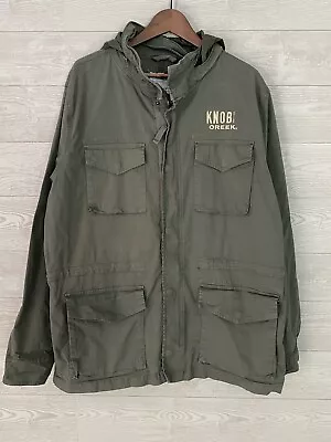 Mens Knobb Creek Green Military Style Jacket With Hood XL  • $49.99