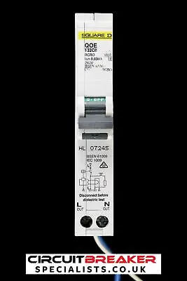 SQUARE D 32 AMP CURVE C 10 KA 30 MA RCBO TYPE AC QOE132C03 • £56.94