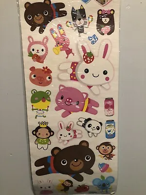 Kawaii Cute Animal Music Large Sticker Sheet Scrapbooking Kids Diary Reward Htf • £5.31