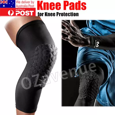 Leg Long Sleeve Protector Support Brace Honeycomb Pad Basketball Knee Crashproof • $7.39