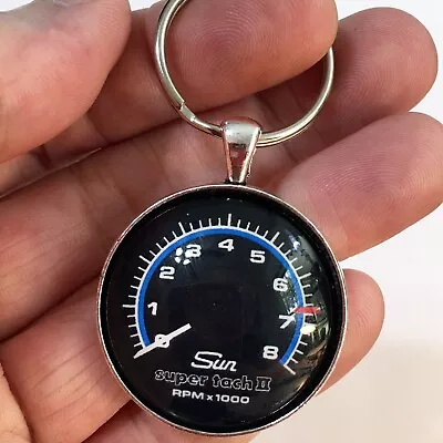 Vintage Sun Super Tach 2 RPM Tachometer Keychain Reproduction Hot Rod Racing • $12.95