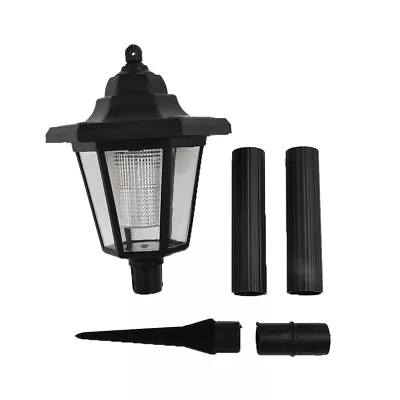 LED Solar-Powered Traditional Garden Lamp Post Lamppost Lantern Light Decor • £15.53