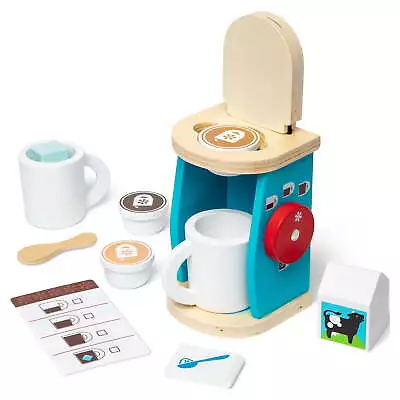 Melissa & Doug 11-Piece Brew And Serve Wooden Coffee Maker Set - Play Kitchen • $21.27