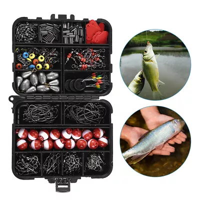 263 PCS Set Fishing Tackle Box Full Loaded Accessories Hooks Lures Baits Worms • $17.99