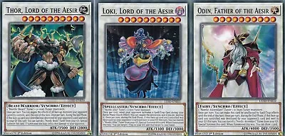 £4.99 • Buy Yugioh 3 Card Set - Thor, Lord Of The Aesir & Loki &  Odin, Father  - Lehd - New