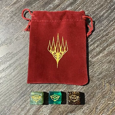 Limited-Edition Green-Gold D6 Dice Set Of 3  | UB: LOTR | NM | MTG • $19.99