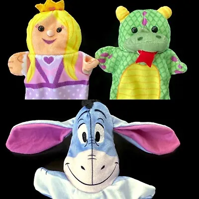 Melissa & Doug Hand Puppet Lot Princess Dragon Eeyore  • $11.99