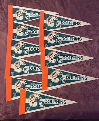 Miami Dolphins Vintage Felt Mini Pennant Lot (10) 4’9” Free Shipping  • $39.99