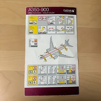 QATAR A350-900 Safety Card (POOR QUALITY) • $3