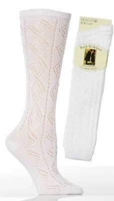 £4.99 • Buy 3 Pack Girls White Pelerines Summer Dress Long Knee High Socks Age 1 2 3 4 5 6