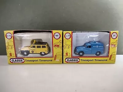 Classix EM76869 Ford 100E Escort AA EM76628 Morris Minor Van RAC Van 1/76 Scale • £15