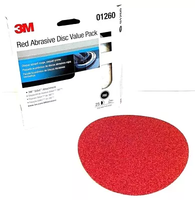 6  Psa Stikit Red Abrasive Sanding Discs - 80 Grit - 3m #01260 - 25 Pieces  • $13.70