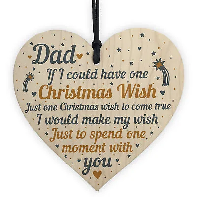 Dad Christmas Memorial Tree Decoration Hanging Wooden Bauble Gift For Father • £3.99