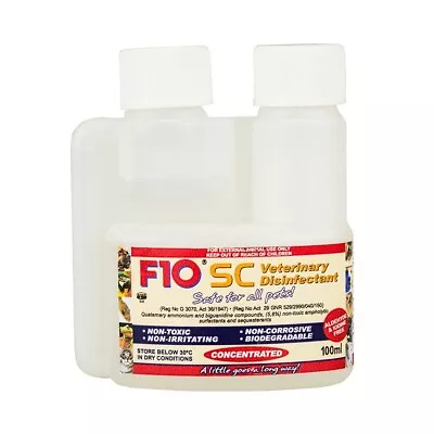 F10 SC 100ml Veterinary Disinfectant Birds Bird Cages Cage Cleaner Reptile Safe • £14.45