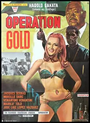 F657  OPERATION GOLD German 1968 Completely Different Art Of Sexy Mireille Darc • $22.95