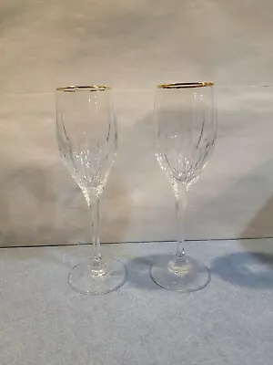 Mikasa  Arctic Lights Gold Trim Wine  Glasses 9” Set Of 2  • $75