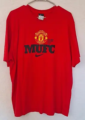 Nike Manchester United MUFC 2XL Red Glory Glory Swoosh Red Devil Futbol Soccer • $9