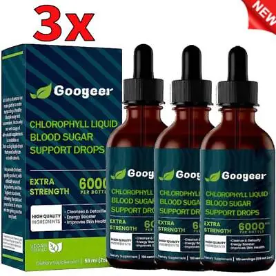 £8.66 • Buy 3Pcs Chlorophyll All-Natural Extract Liquid Drops Water Soluble Mint -59ml -
