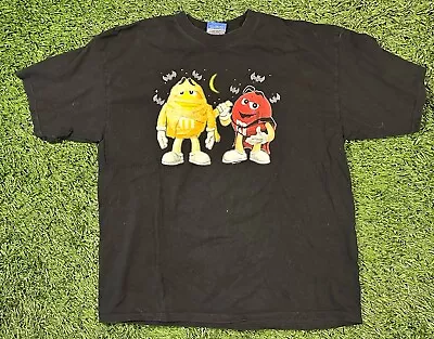 Vintage M&M Shirt Mens 2XL Black Candy Big Halloween Graphic Tee • $9.99