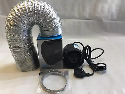 £30 • Buy RAM 4  Inch 100mm Inline Intake Grow Room Fan 3M Ducting & 2 Ducting Clips
