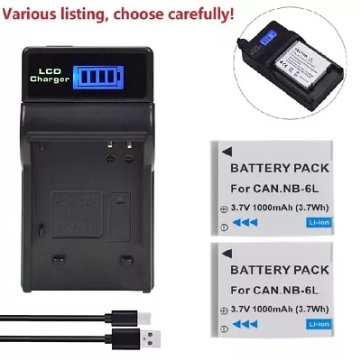 NB-6LH 6L Battery Or LED Charger For Canon Powershot SX500 SX280 SX700 HS SX500 • £11.03