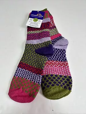 Solmate Socks NWT Large (W 10-12 M 9-11) Tulip Mismatched Recycled • $19.99