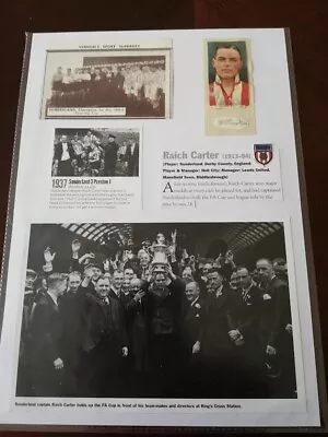 Raich Carter Sunderland 1937 F.a.cup Winner Legend Hand-signed Photocard (1) • £22.95