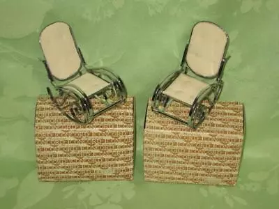 Vintage CONCORD MINIATURES 2 Metal And Fabric Rocking Chairs #4757 Taiwan • $19.99