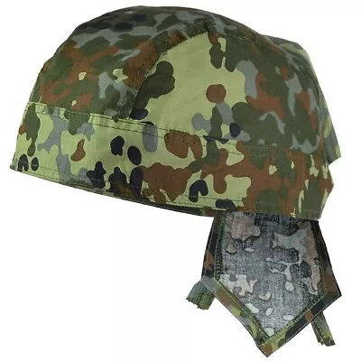 Mil-Tec 100% Cotton Bandana Head Wrap Classic Military Cut Scarf Flecktarn Camo • $14.21