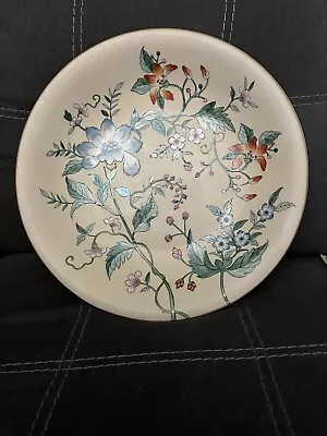 Large 14” Hand Painted Decorative Floral Round Bowl/Plate Hong Kong Vintage • £33.75