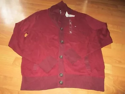 New Nwt Mens Tommy Hilfiger Maroon Cardigan Sweater Size Xl • $19.99