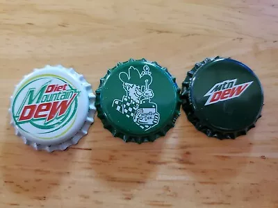 NOS Mountain Dew DIET Mtn Dew Dewshine Plastic Lined SODA Pop Dew Bottle Caps • $6