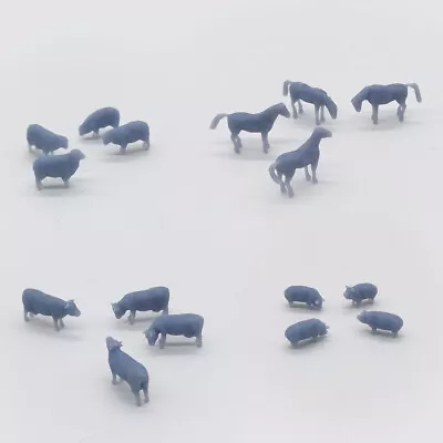 Outland Models Model Railroad Horse Sheep Cow Pig Farm Animal Set N Scale 1:150 • $7.99