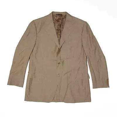 CANALI Mens Blazer Crepe Jacket Beige Pinstripe M • £43.99