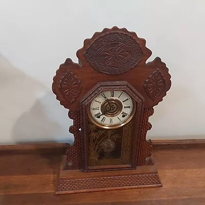 VINTAGE CIRCA 1890s MANTEL CLOCK BY THE E. INGRAHAM CO. BRISTOL CONN. USA • $180