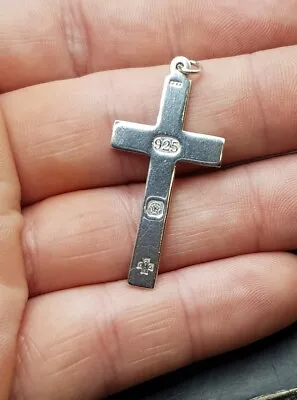 £40 • Buy English Sterling 925, Silver Ingot Style Cross Pendant. 2000 Millennium Year.