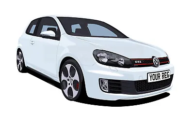 Vw Golf Gti Mk6 Car Art Print Picture (size A4). Personalise It!  • $14.91