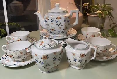 Trico Vintage Porcelain Hand Painted Japanese Floral Tea Set (17 Pieces) • $110