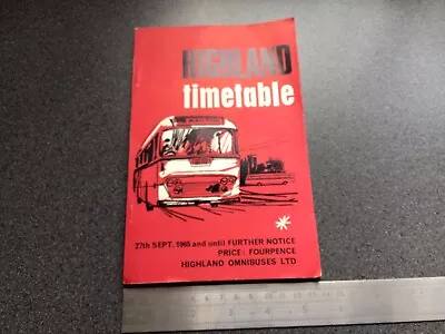 £15 • Buy Highland Scottish Bus Group Route Timetable September 1965 Booklet Map