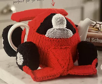 Formula One Racing Car Tea Cosy DK KNITTING PATTERN -To Fit Average 6 Cup Teapot • £1.60