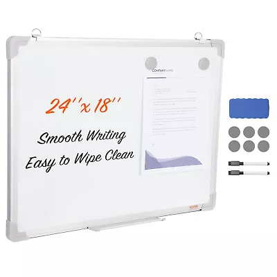 VEVOR Magnetic Whiteboard Dry Erase Board 24  X 18  Wall Mounted For Office • £19.99