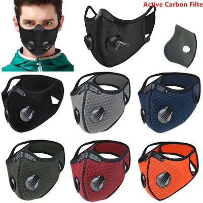 Reusable Outdoor Mesh Air Purifying Face Mask Activate Carbon Filter Cycling • $7.88