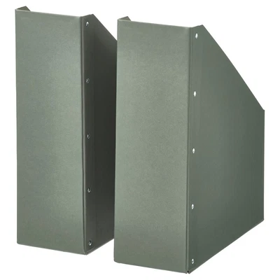 £6.99 • Buy 2x Grey-Green Magazine Office File Organiser Holder Paper Storage Box Folder