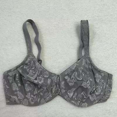 WACOAL Womens Awareness Underwire Bra 40D Gray Full Coverage Floral • $19.99