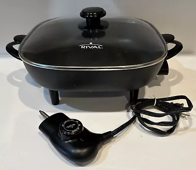 Rival Electric Skillet 11  Black Non-Stick S11P With Glass Lid & Power Cord • $36.50