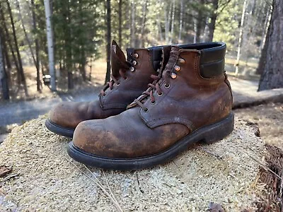 US Made Vintage RED WING  Brown  Distressed Leather Work Boot  Sz 11? READ • $20