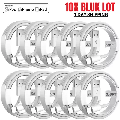 $25.99 • Buy 10X Bulk Lot USB Fast Charger Cable For IPhone 13 12 11 8 7 6 5 SE Charging Cord