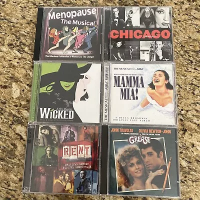 6 CD LOT MENOPAUSE CHICAGO WICKED MAMMA MIA The Musical RENT GREASE SOUNDTRACK • $7.99