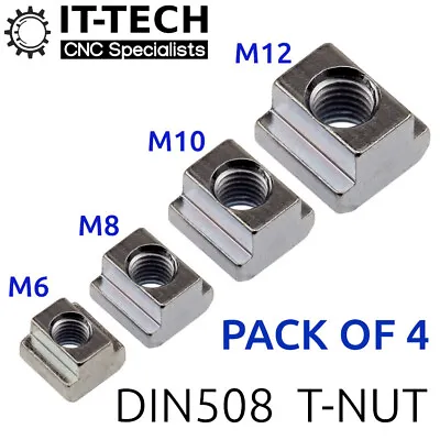 T-Nut M6 M8 M10 M12 Steel  T Slot Table Clamping Nut Milling Machine CNC DIN 508 • £8.39